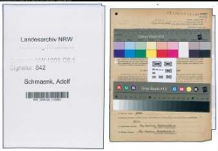 Entnazifizierung Adolf Schmaenk , geb. 02.07.1896 (Vorarbeiter)