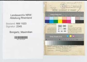 Entnazifizierung Maximilian Bongartz , geb. 12.12.1899 (Amtsrentmeister)