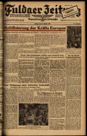 Ausgabe vom Freitag, den 26. Februar 1943.