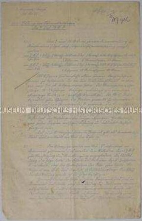 Hektografierte handschriftliche Ausbildungsunterlagen eines Reserve-Korps aus dem 1. Weltkrieg
