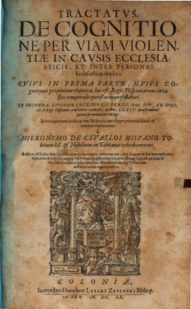 Tractatus de Cognitionibus per viam violentiae in causis ecclesiasticis