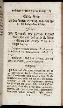 Eilfte Rede auf den fünften Sonntag nach dem Feste der heiligen drey Könige.