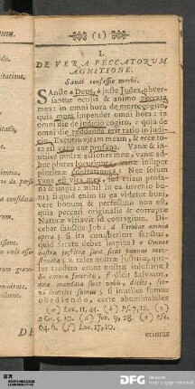 I. De Vera Peccatorum Agnitione.
