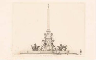 Mendebrunnen, Leipzig: Ansicht (aus: Atlas zur Zeitschrift für Bauwesen, hrsg. v. L.v.Tiedemann, Jg. 36, 1886)