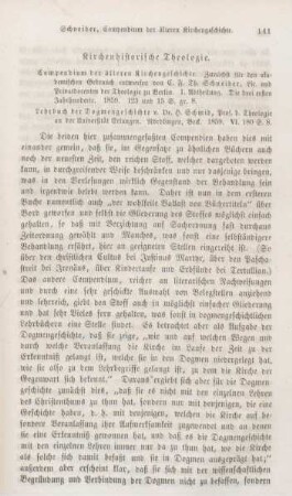 141-151 Kirchenhistorische Theologie