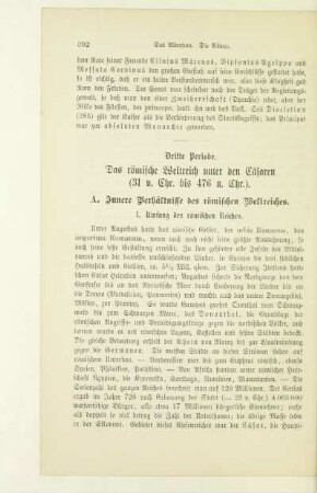 Dritte Periode. Das römische Weltreich unter den Cäsaren (31 v. Chr. bis 476 n. Chr.)