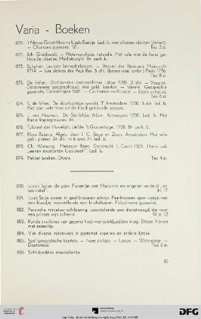 Varia - Boeken (Nr. 870-886)