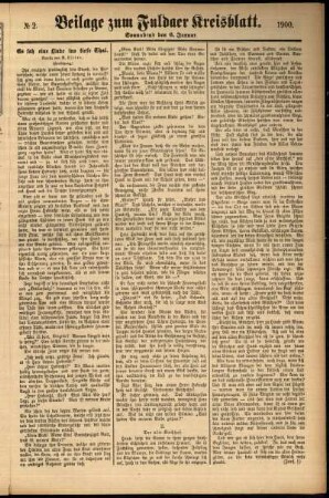 Zweite Ausgabe vom Samstag, den 06. Januar 1900.