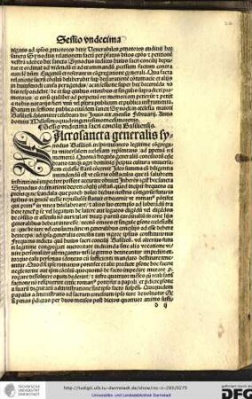 Sessio undecima sacri concilii Basiliensis.