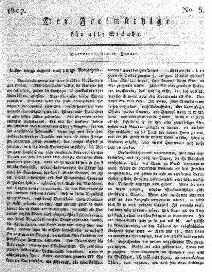 No. 5, Sonnabend, den 17. Januar 1807