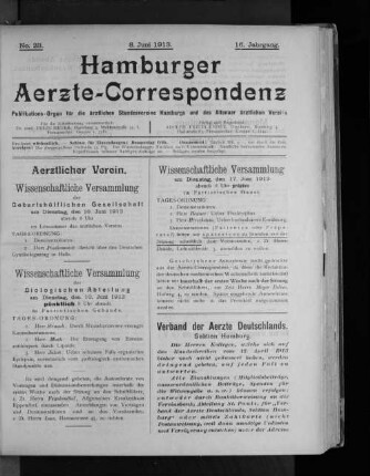 No. 23. 8. Juni 1913. 16. Jahrgang.