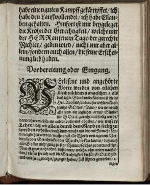 Vorbereitung oder Eingang.