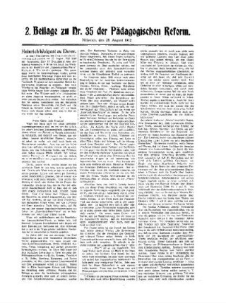 Heinrich Wolgast zu Ehren : 2. Beilage zu Nr. 35 der Pädagogischen Reform