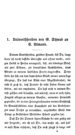 1. Antwortschreiben von G. Schwab an C. Ullmann.