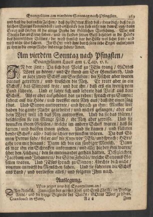 Am vierdten Sonntag nach Pfingsten. Evangelium Lucae am 5. Cap. v. 1.