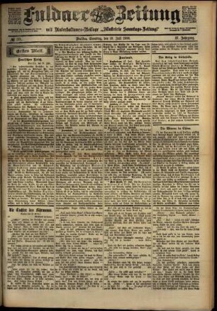 Erste Ausgabe vom Samstag, den 28. Juli 1900.
