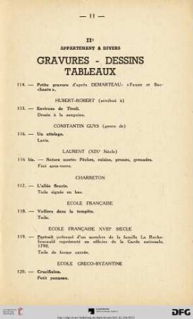 II. Appartenant a divers (Nr. 114-165)