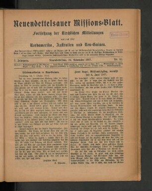 24. November 1917. Nr. 11.