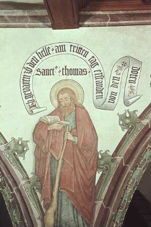 Der heilige Thomas mit Spruchband