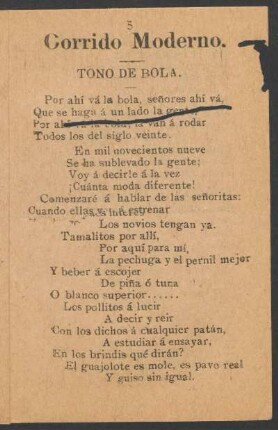 Corrido Moderno. : Tono de bola.