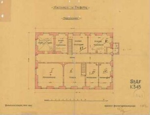 Grundriss Erdgeschoss des Amtshauses in Triberg