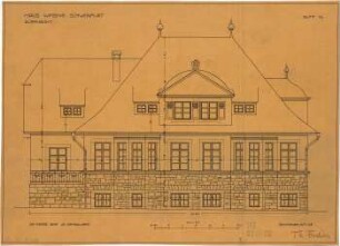 Fischer, Theodor; Schweinfurt (Bayern); Haus Wirsing - Südseite (Aufriss)