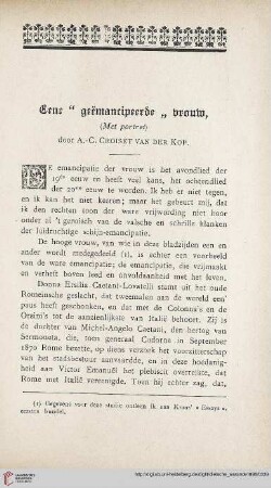 Eene "geëmancipeerde" vrouw