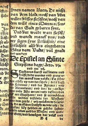 De Epistel an Sünte Stephens dage/ Acto. vj. vnd am vij. [Euangelion an Sünte Stephens dage/ Matthei am xxiij.]