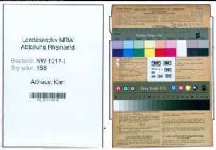 Entnazifizierung Karl Althaus , geb. 03.06.1887 (Packer)