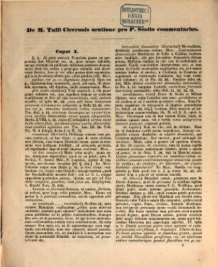 Commentarius de M. Tulli Ciceronis pro P. Sestio oratione Specimen commentarii de M. Tulli Ciceronis pro P. Sestio oratione