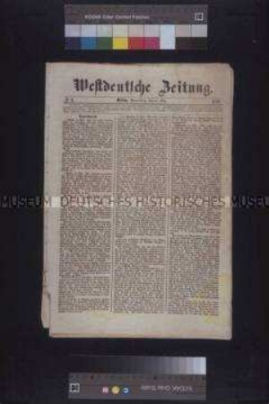 Zeitung: Westdeutsche Zeitung, Nr. 6; Köln, 31. Mai 1849