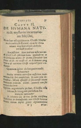 Caput II. De Humana Natura & mysterio incarnationis Filii Dei.