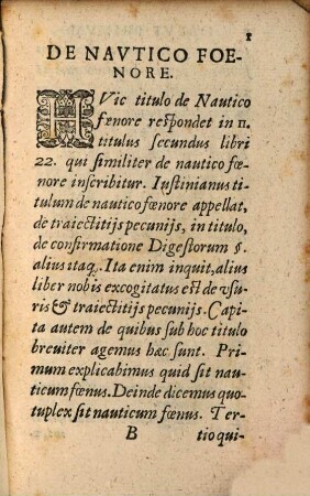 Commentaria in utilissimum C. Tit. de nautico foenore