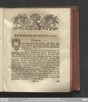 Erste Bußpredigt, über Offenb. III. v. 17. 18. 19.