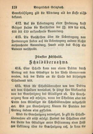 Fünfter Abschnitt. Schuldübernahme