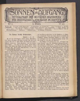 Heft 10. 15. Jahrgang. Juli 1913