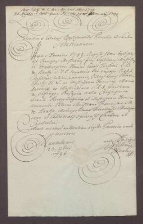 Taufzeugnis des Franz Christian von Hacke.