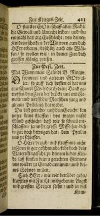 Zur Pest-Zeit.