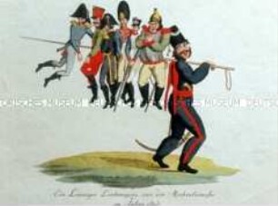 Karikatur auf Napoleons Niederlage in der Völkerschlacht