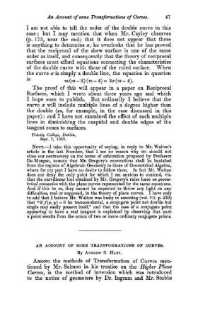 An account of some transformations of curves.