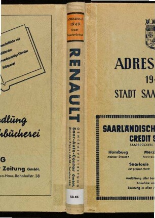 1949, Adressbuch der Stadt Saarbrücken