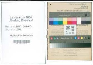 Entnazifizierung Heinrich Meikoetter , geb. 24.02.1910 (Verwaltungsangestellter)