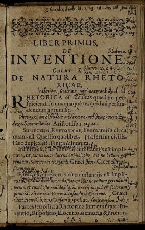 Liber Primus. De Inventione.