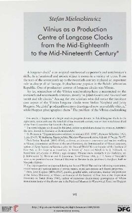 40: Vilnius as a production centre of longcase clocks from the mid-eighteenth to the mid-nineteenth century
