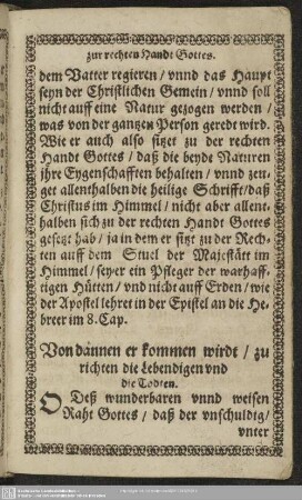 Von dannen er kommen wirdt, zu richten die Lebendigen und die Todten