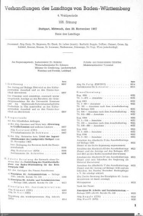 108. Sitzung, Stuttgart, 29.11.1967