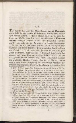 §. 1. [Lucas Cranach's Geburt und erste Erziehung]
