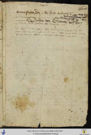 (193r) Federproben und Notizen (15. Jh.).