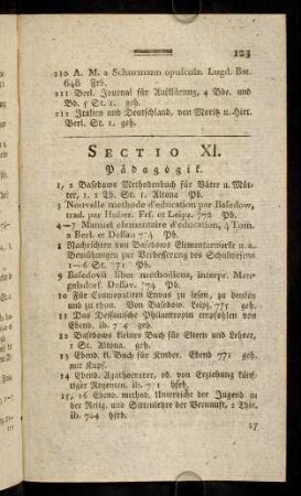 123-138, Sectio XI.