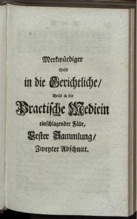 Erster Sammlung/ Zweyter Abschnitt.